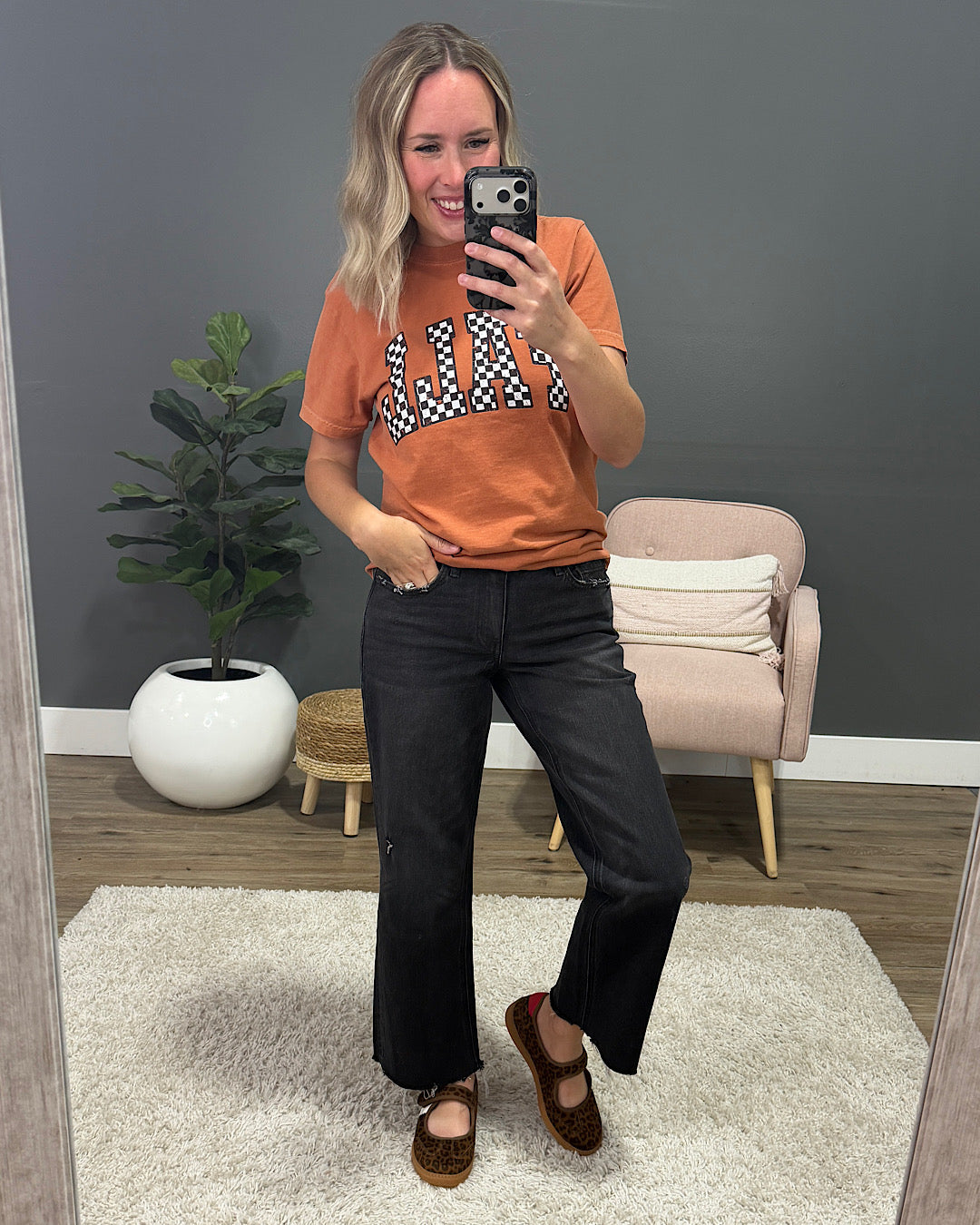 Fall Checkered Tee - Yam Kissed Apparel