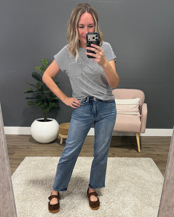 Judy Blue Keep You Non Distressed Control Top Straight Jeans Judy Blue