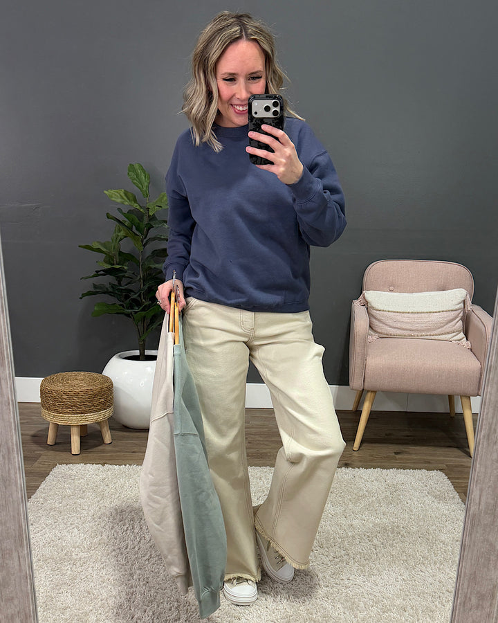 The Go To Fleece Crewneck Sweatshirt - Beige Reflex