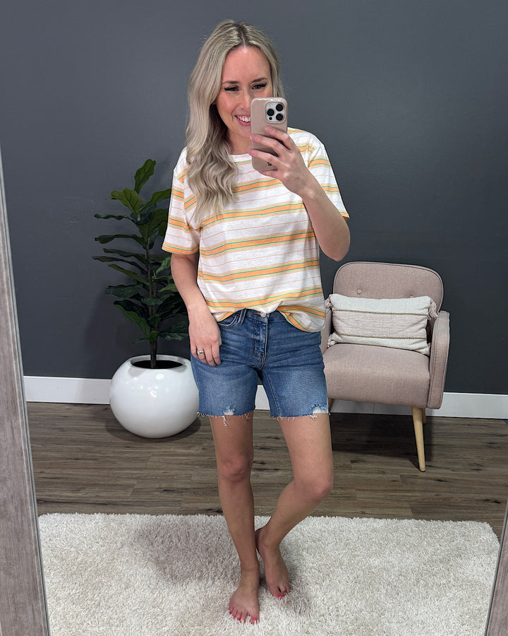 Kelsey Striped Short Sleeve Top - Citrus FINAL SALE Wishlist