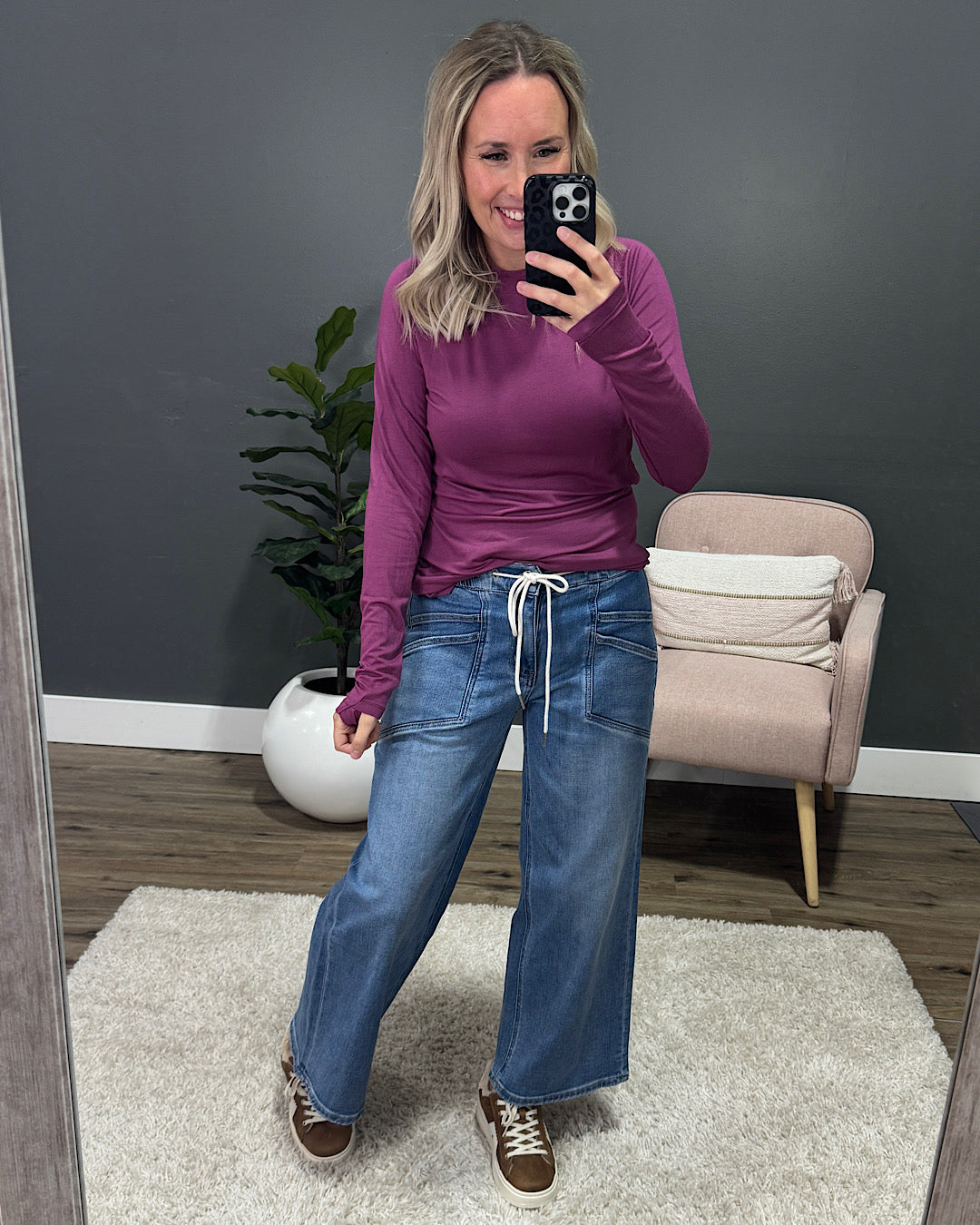 Blair Long Sleeve Top - Mulberry Michelle Mae