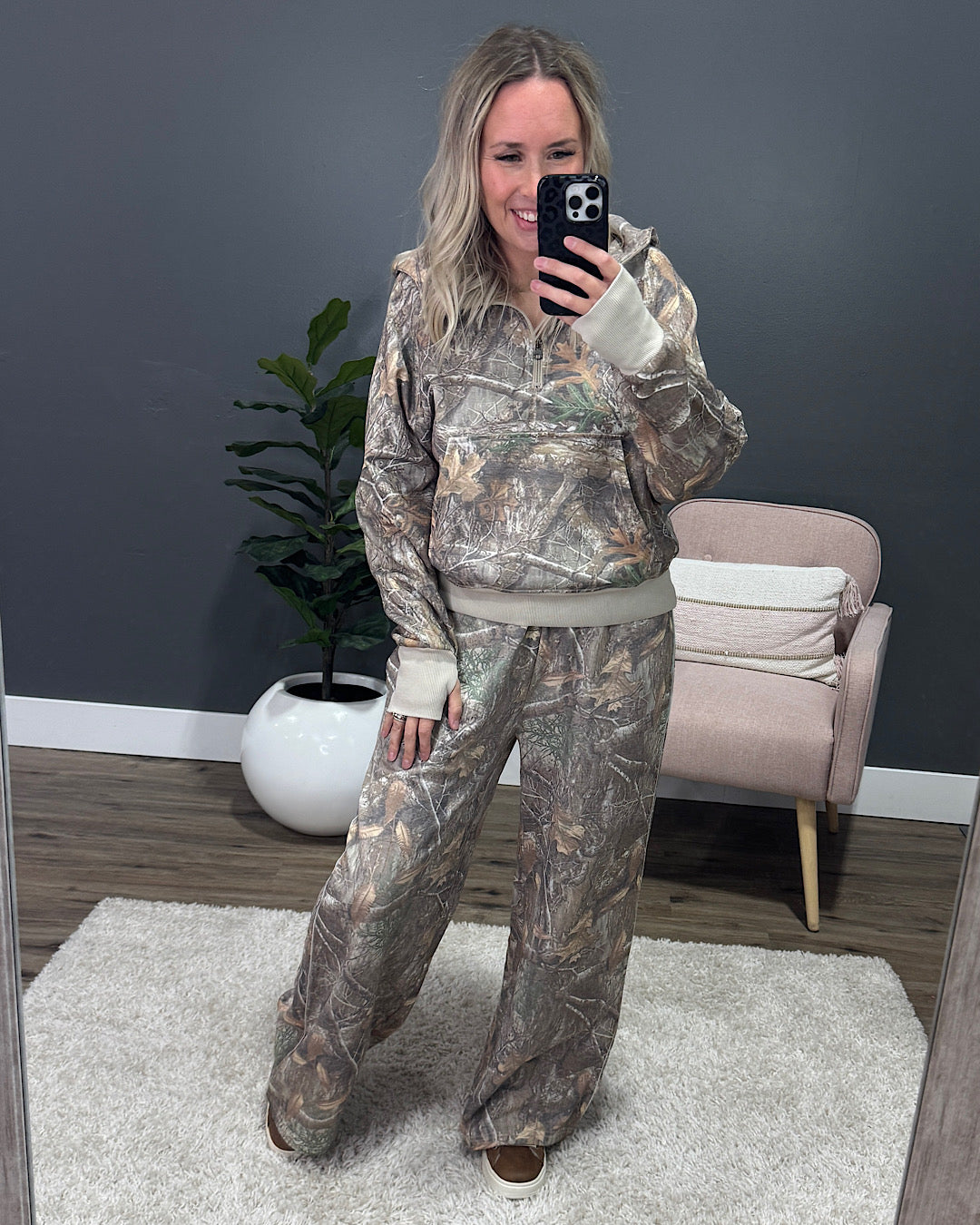 Drift Away Wide Leg Lounge Pants - Camo Blakeley