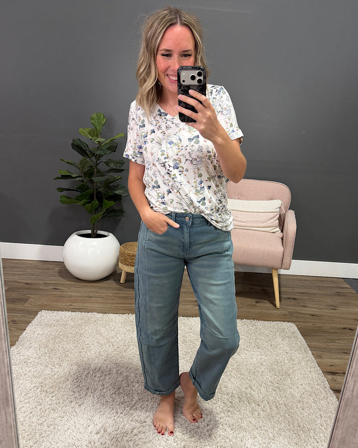 NEW! Sophie V Neck Top - Olive Meadows Michelle Mae