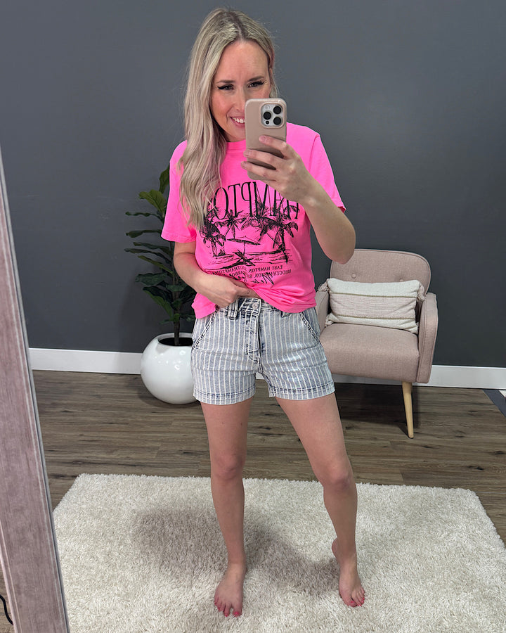 KanCan Lacey Striped Jean Shorts FINAL SALE KanCan