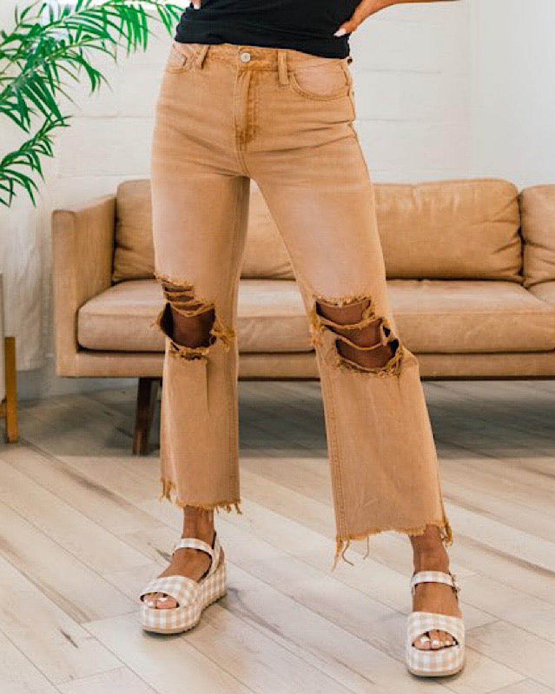 Vervet 90's Crop Flare Jeans - Color Options Available! Vervet Butterscotch