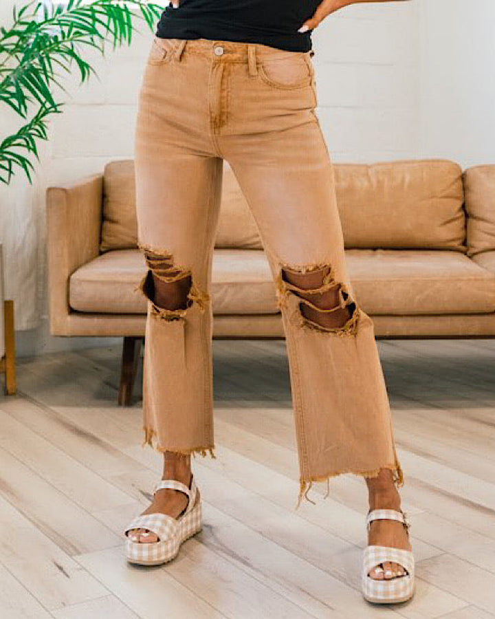 Vervet 90's Crop Flare Jeans - Color Options Available! Vervet Butterscotch