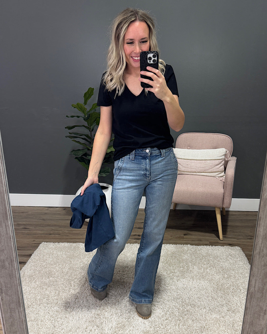 In Plain Sight V Neck Top - Black Be Cool