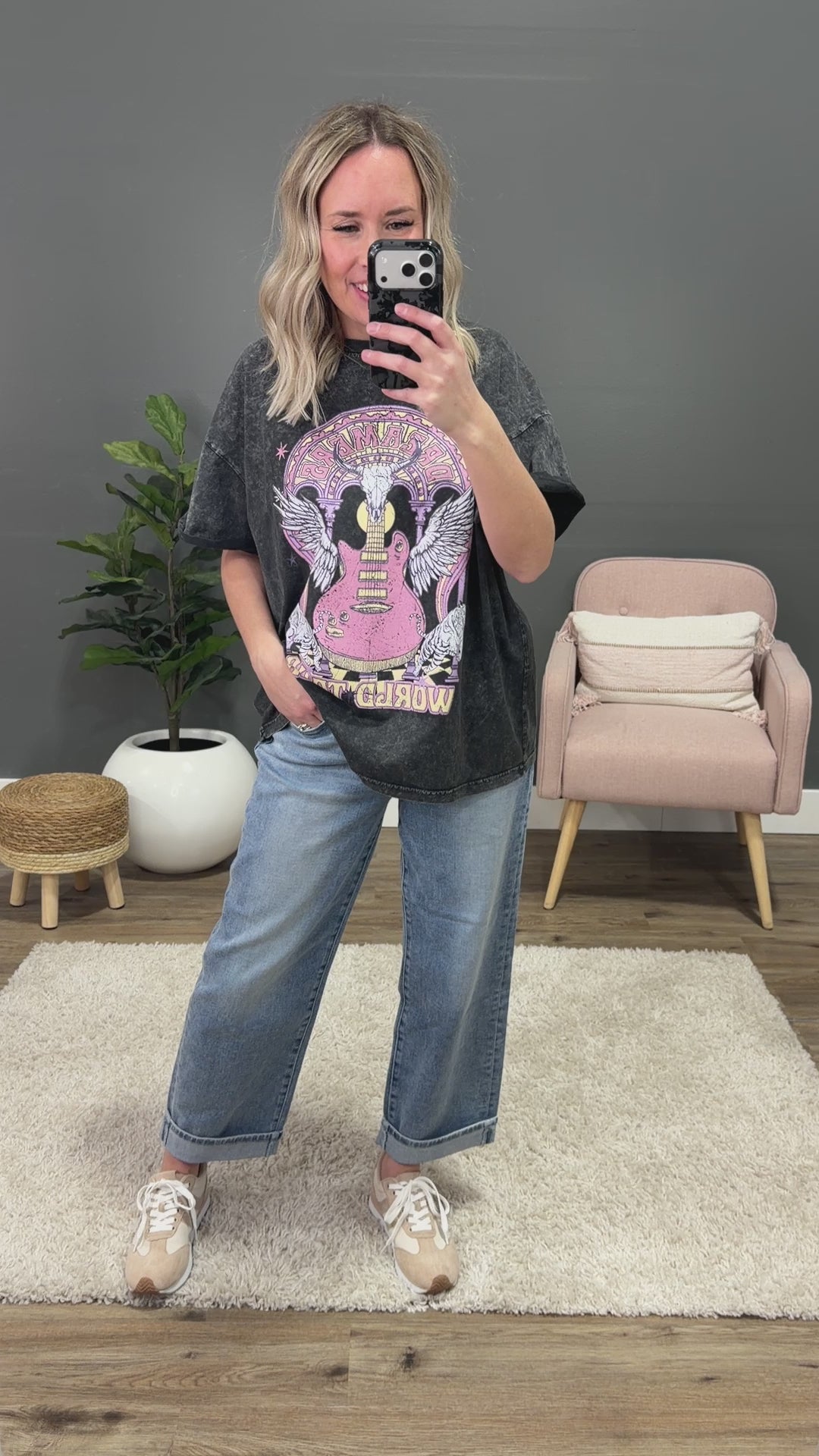 Dreamers World Tour Black Mineral Wash Tee Zutter
