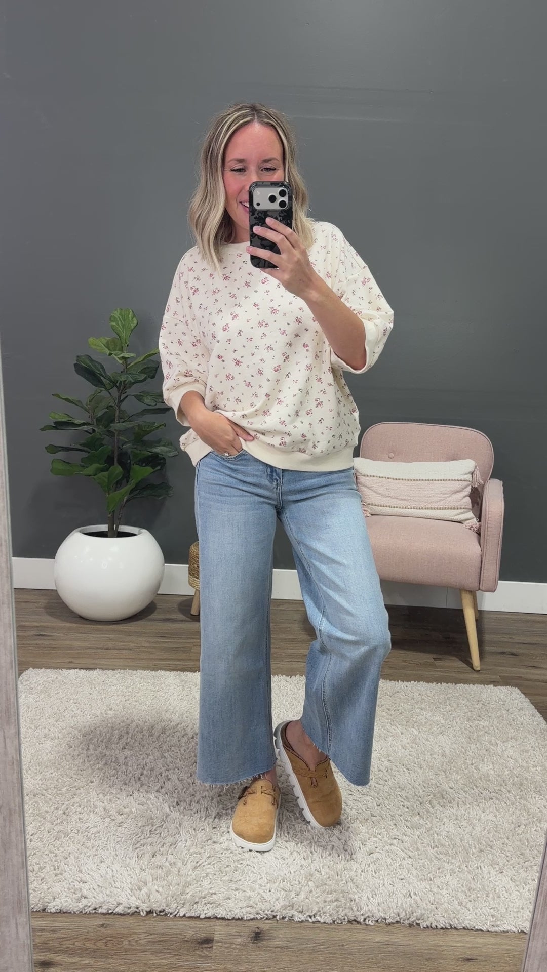 NEW! Tessa Floral Knit Top - Ivory Multi Mine