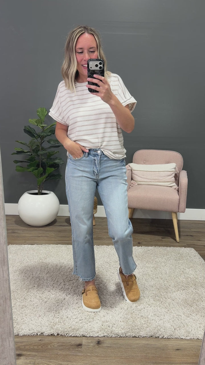 NEW! KanCan Darci Side Slit Straight Jeans KanCan