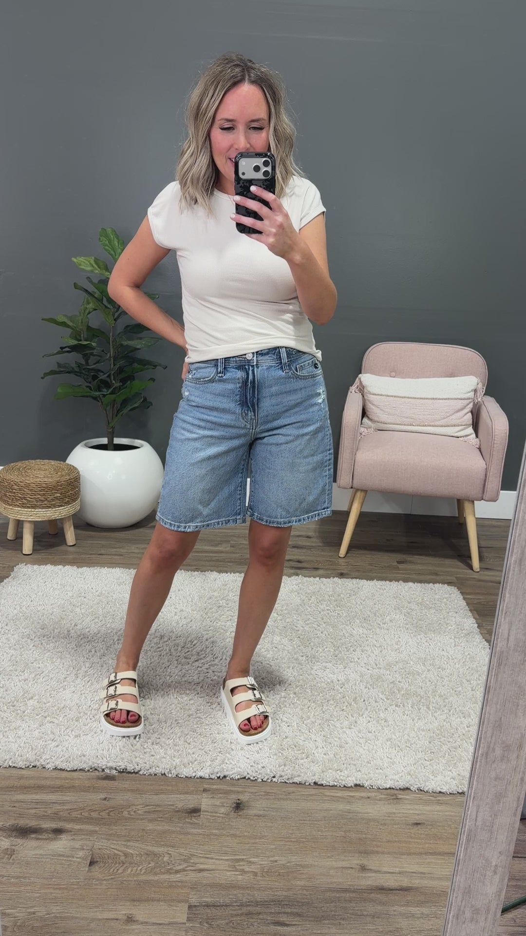 KanCan No Drama Low Slung Baggy Jean Shorts KanCan