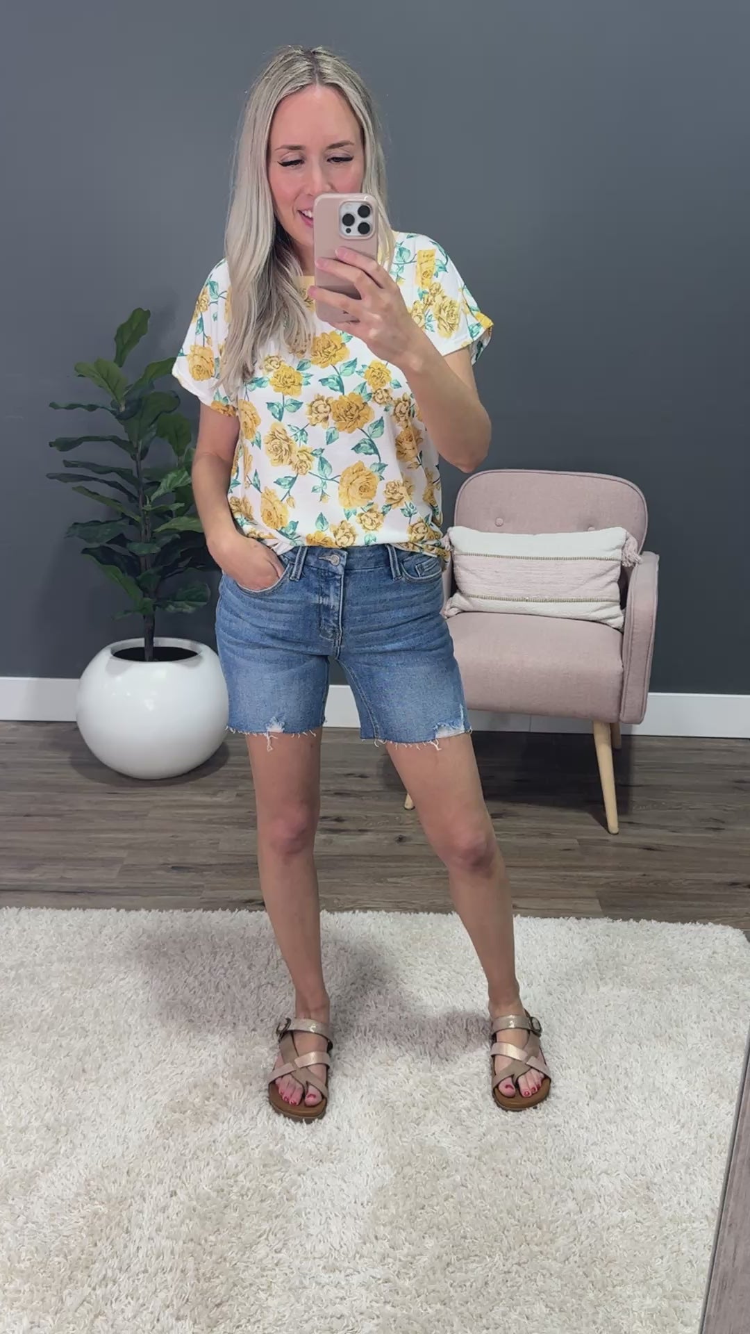 Vervet Christina Distressed Hem Jean Shorts FINAL SALE Vervet