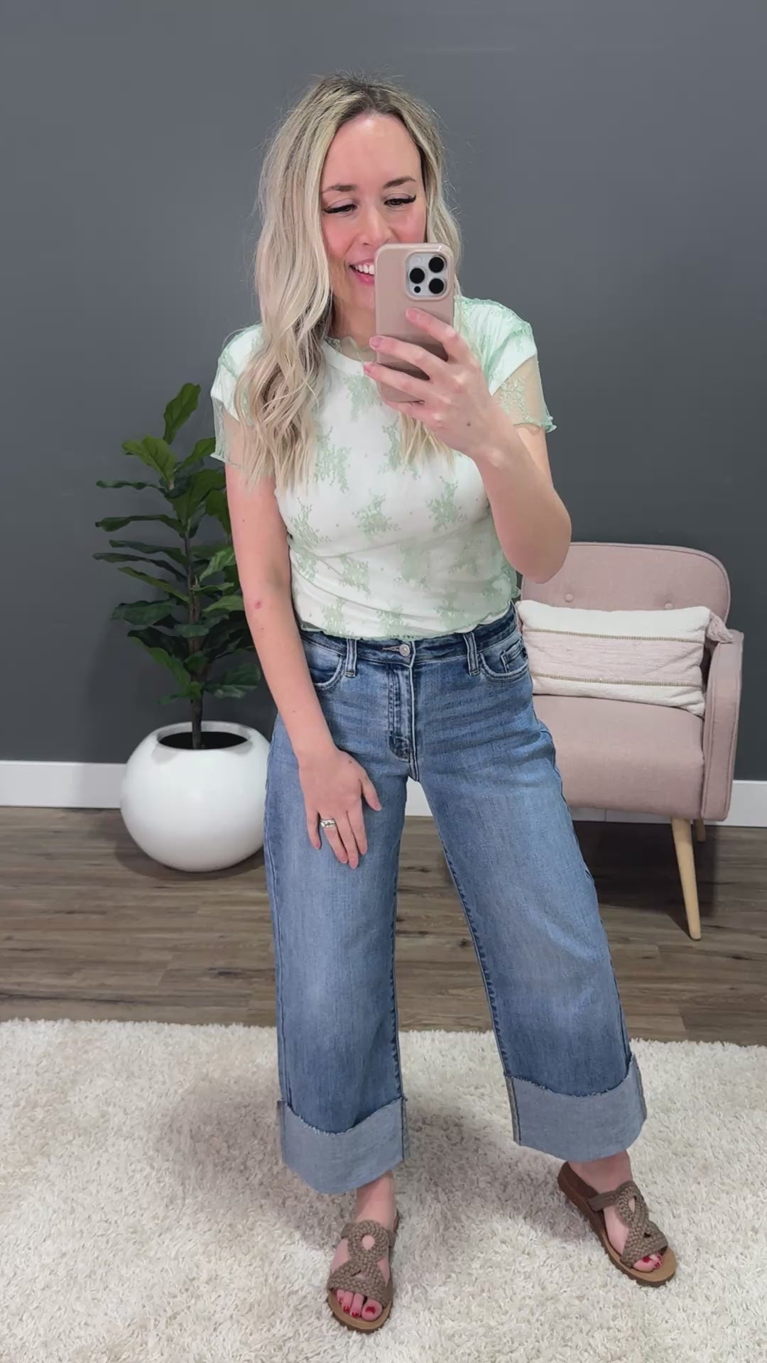 Everett Short Sleeve Lace Top - Sage Blakeley