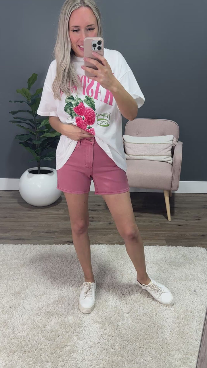 Judy Blue Let's Go Non Distressed Jean Shorts - Rose Judy Blue