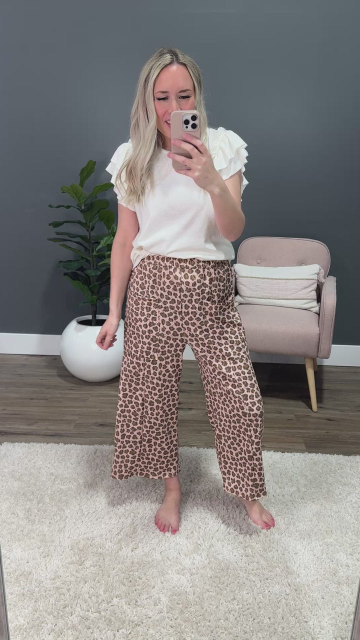 Alice Corded Leopard Print Pants Lovely Melody