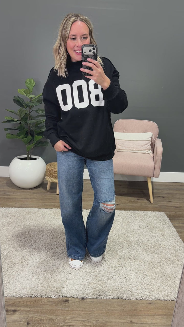 NEW! Piper Reversed Mock Neck Sweatshirt - Boo Michelle Mae