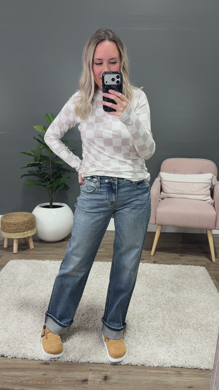 NEW! KanCan Janie Roll Hem Straight Jeans KanCan