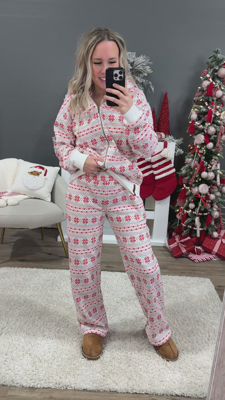 NEW! Ampersand Ave Comfort Zone FullZip Hoodie - Frosted Fair Isle Ampersand Ave