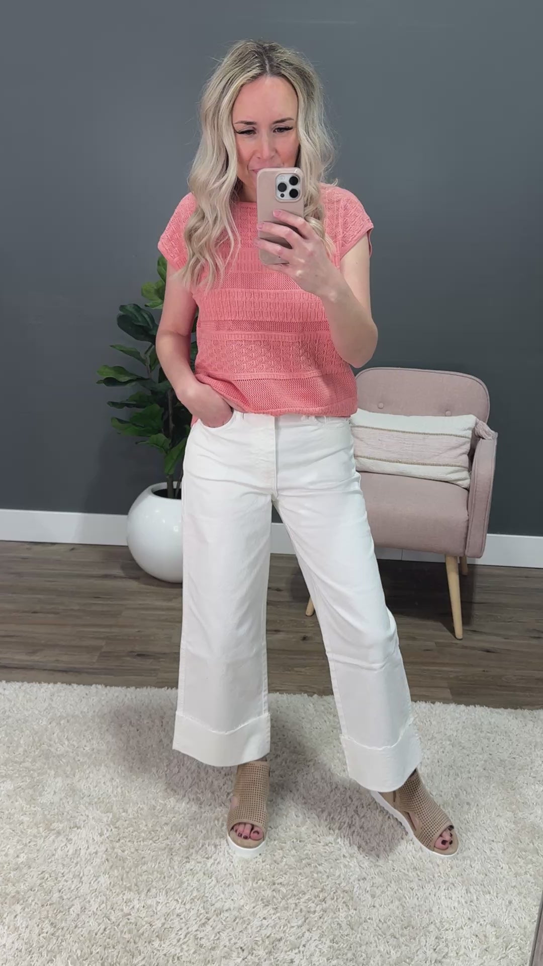 KanCan Ember Rolled Hem 90's Wide Leg Jeans - White KanCan