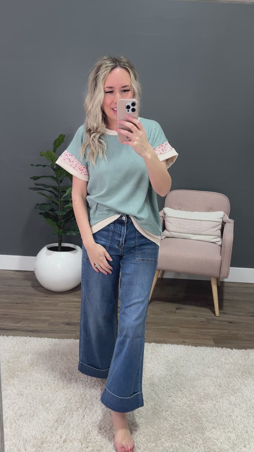 Sierra Corded Color Block Top - Blue FINAL SALE Lovely Melody