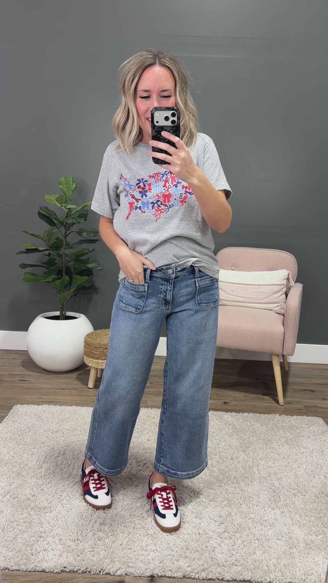 United States Bow Map Heather Gray Tee Kissed Apparel