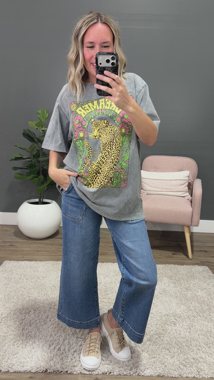 Leopard Dreamer Paradise 1982 Denim Mineral Wash Tee Zutter