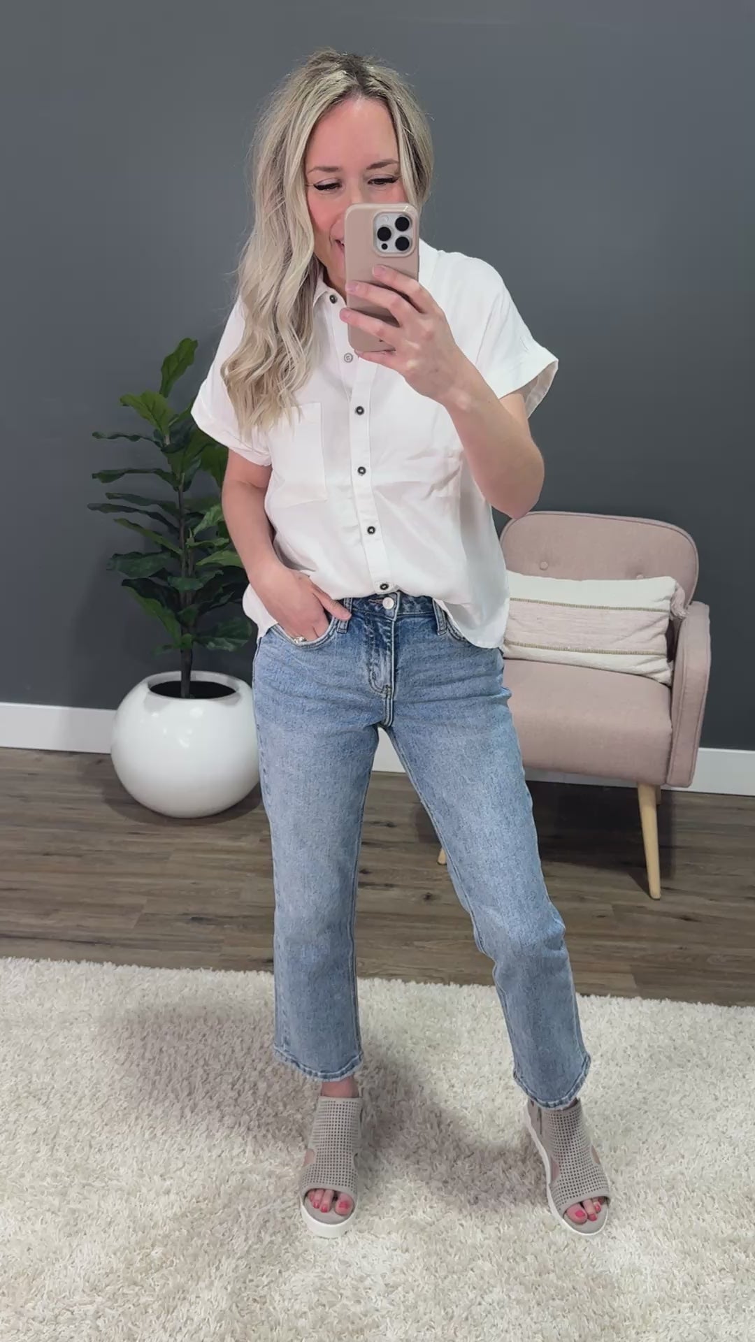 Lovervet Jane Acid Wash Non Distressed Straight Jeans Vervet