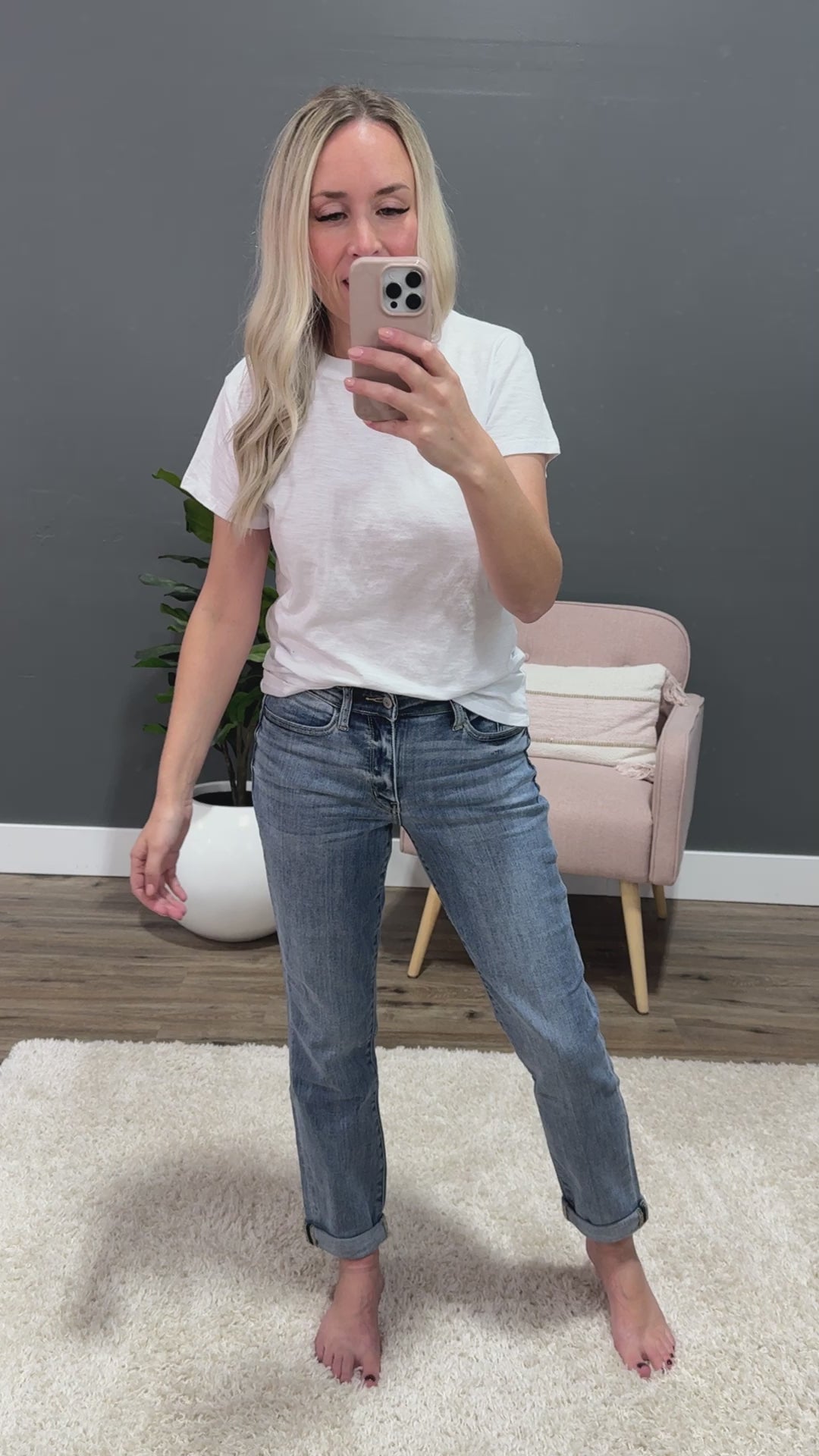Judy Blue Evalina Roll Hem Boyfriend Jeans Judy Blue
