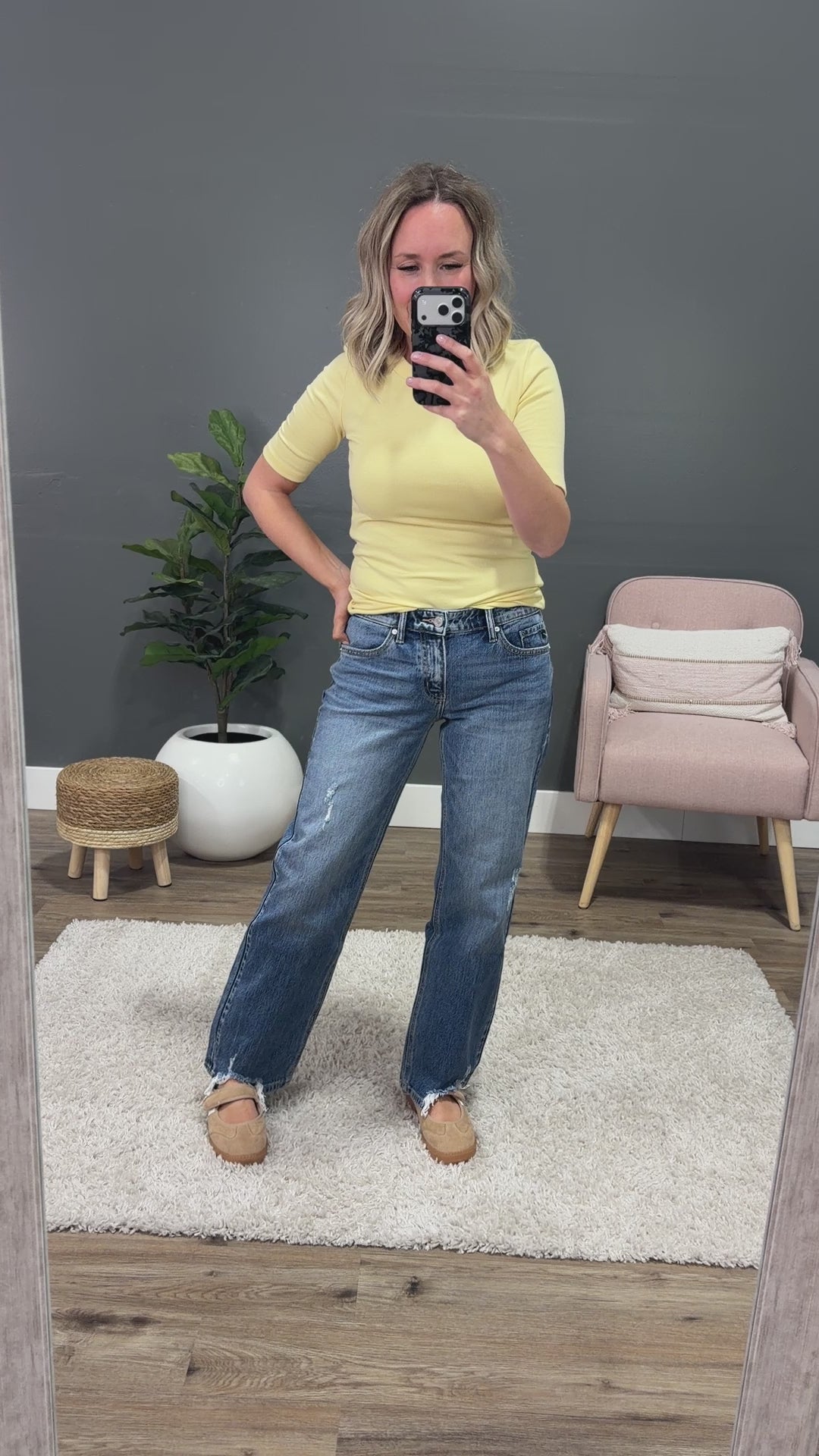 NEW! KanCan Misty Distressed Straight Jeans - Dark Wash KanCan