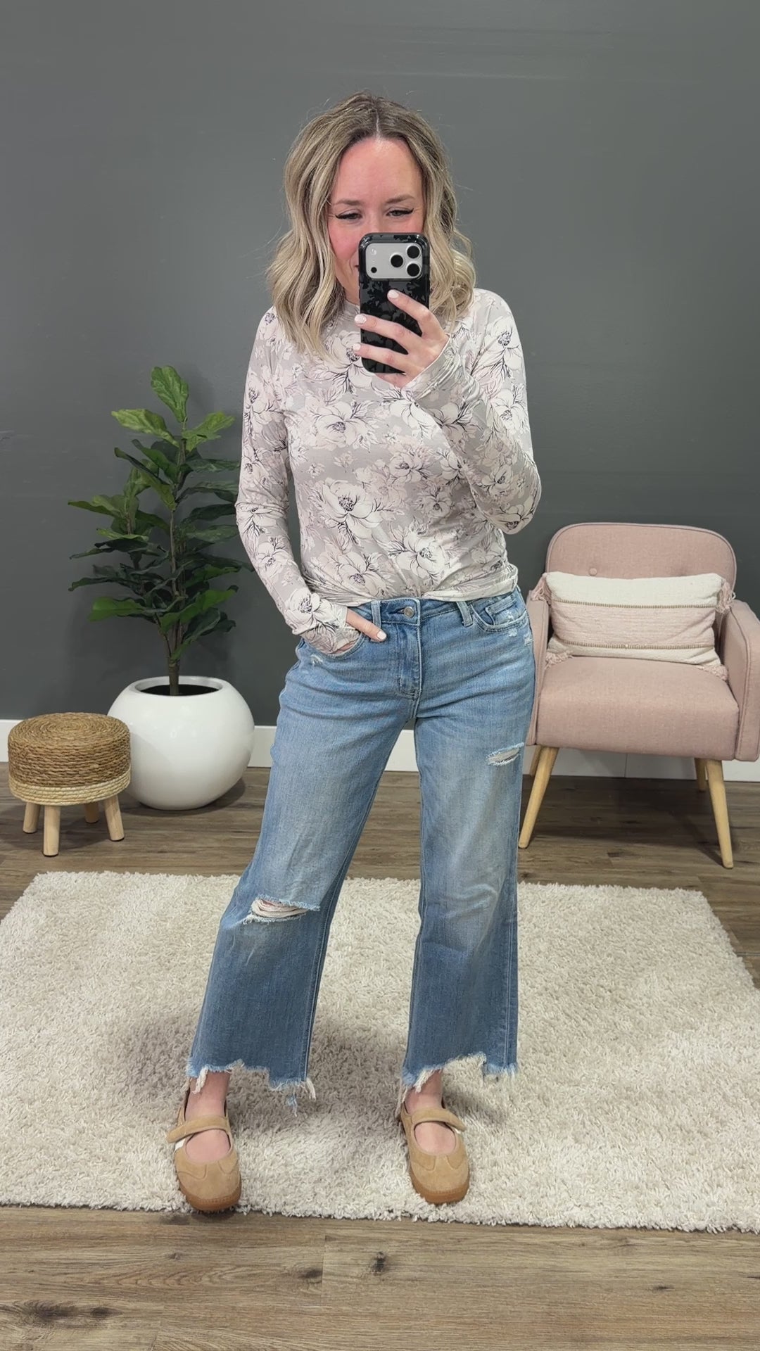 Lovervet Kaylee Distressed Wide Leg Jeans Lovervet