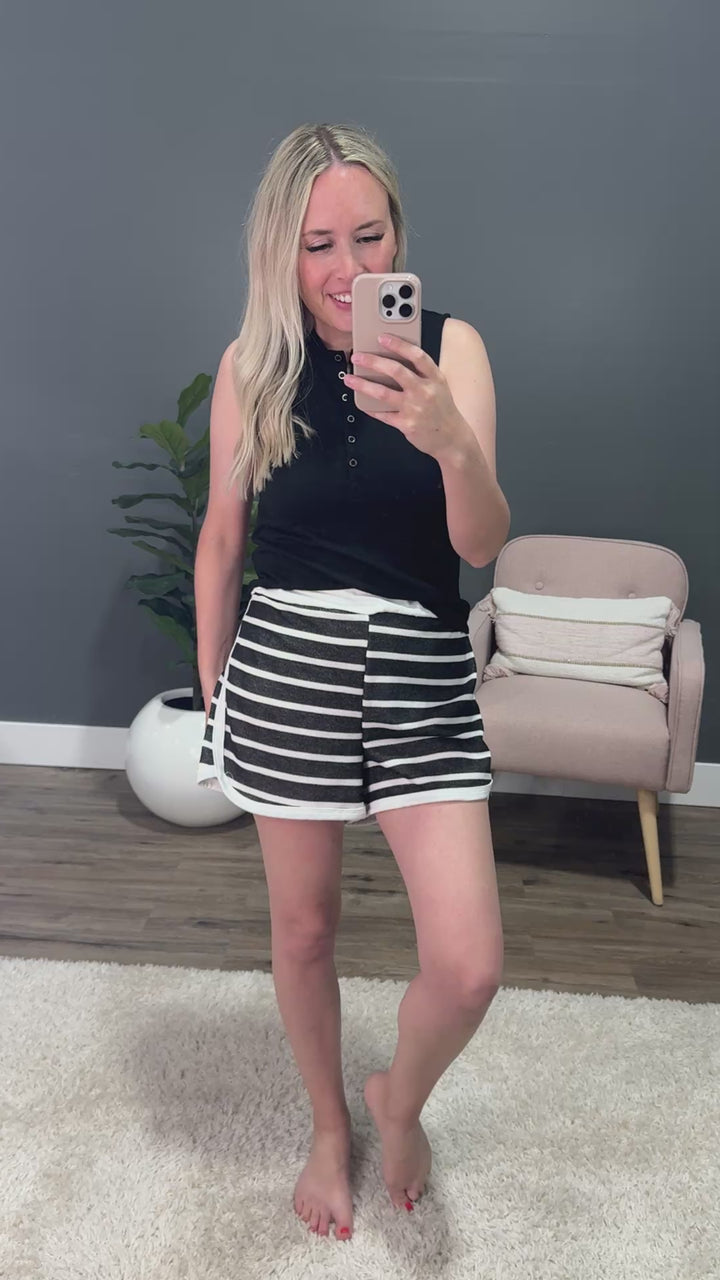 Crystal Striped Shorts - Black FINAL SALE Lovely Melody
