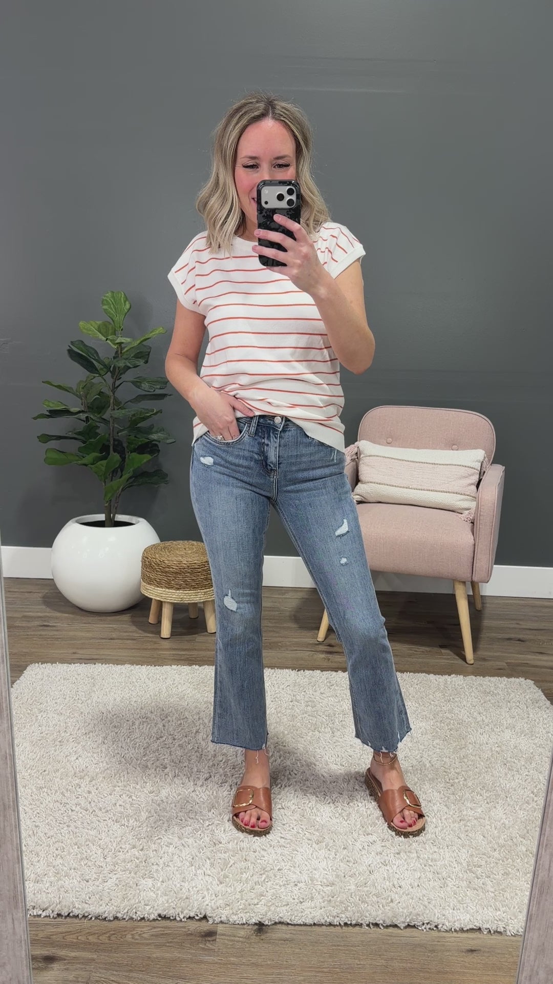Lovervet Kinley Distressed Kick Flare Jeans Vervet