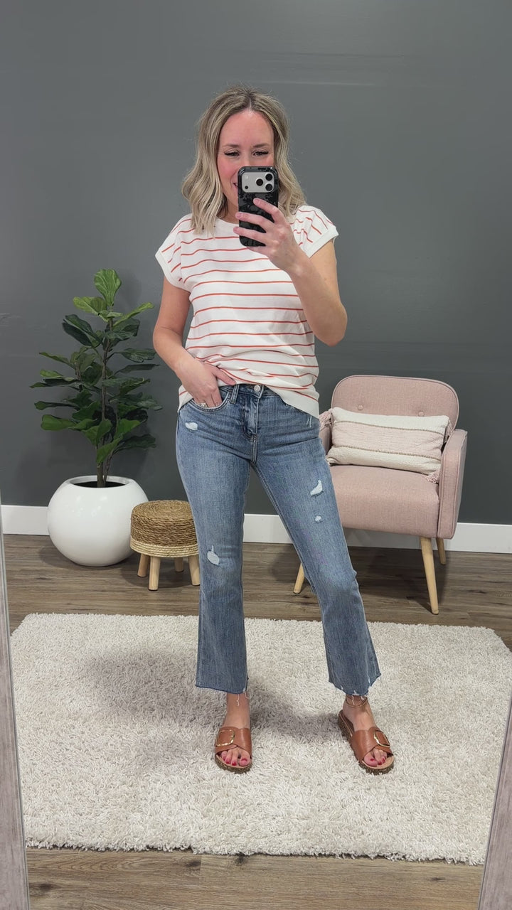 Lovervet Kinley Distressed Kick Flare Jeans Vervet
