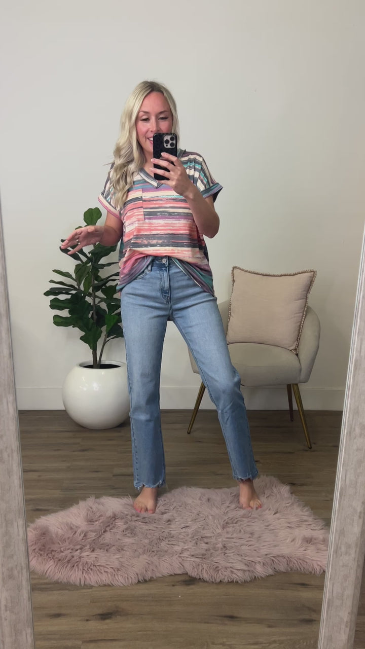 KanCan Kyla Distressed Hem Straight Jeans SALE KanCan