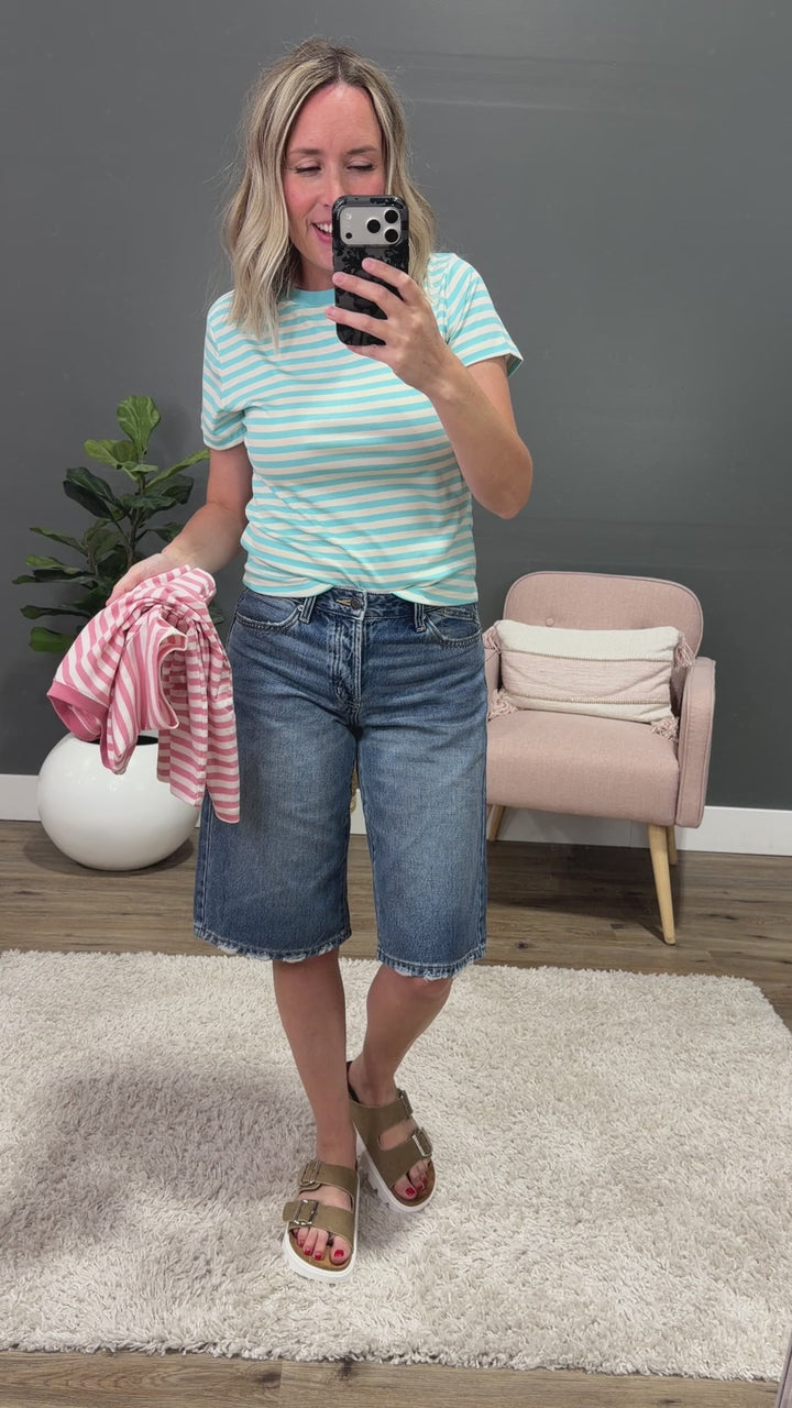 NEW! Julie Striped Knit Top - Sky Blue & Ivory Wishlist