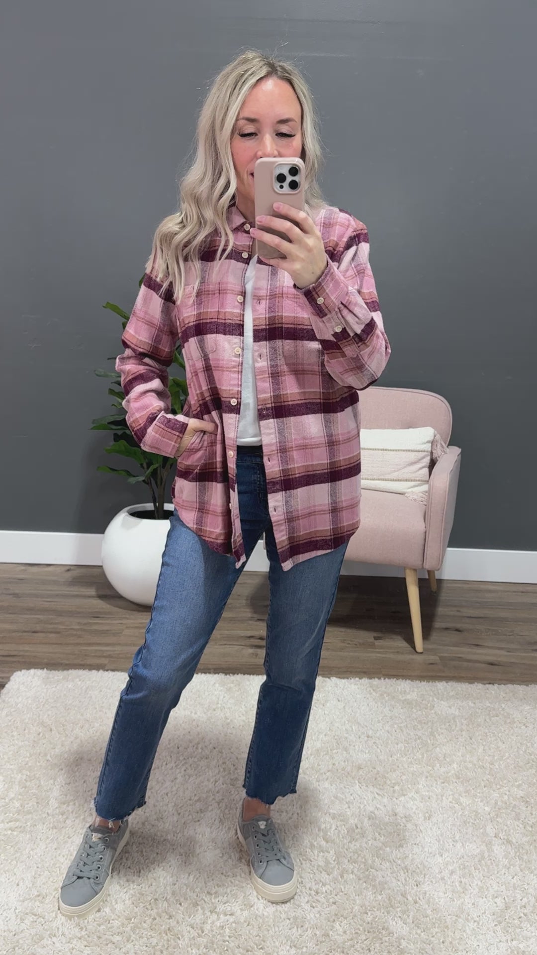 Manny Magenta Haze Plaid Flannel Top FINAL SALE Thread & Supply