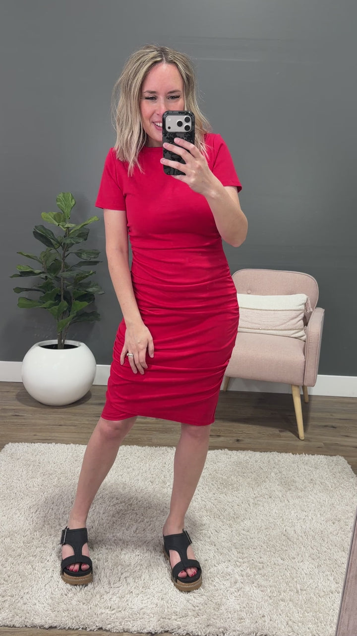NEW! Ampersand Ave Better Than Basics Dress - Red Ampersand Ave
