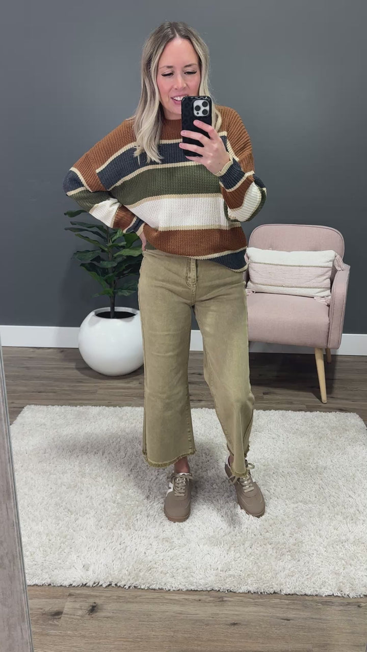 Mae Wide Leg Cropped Jeans - Light Camel Zenana