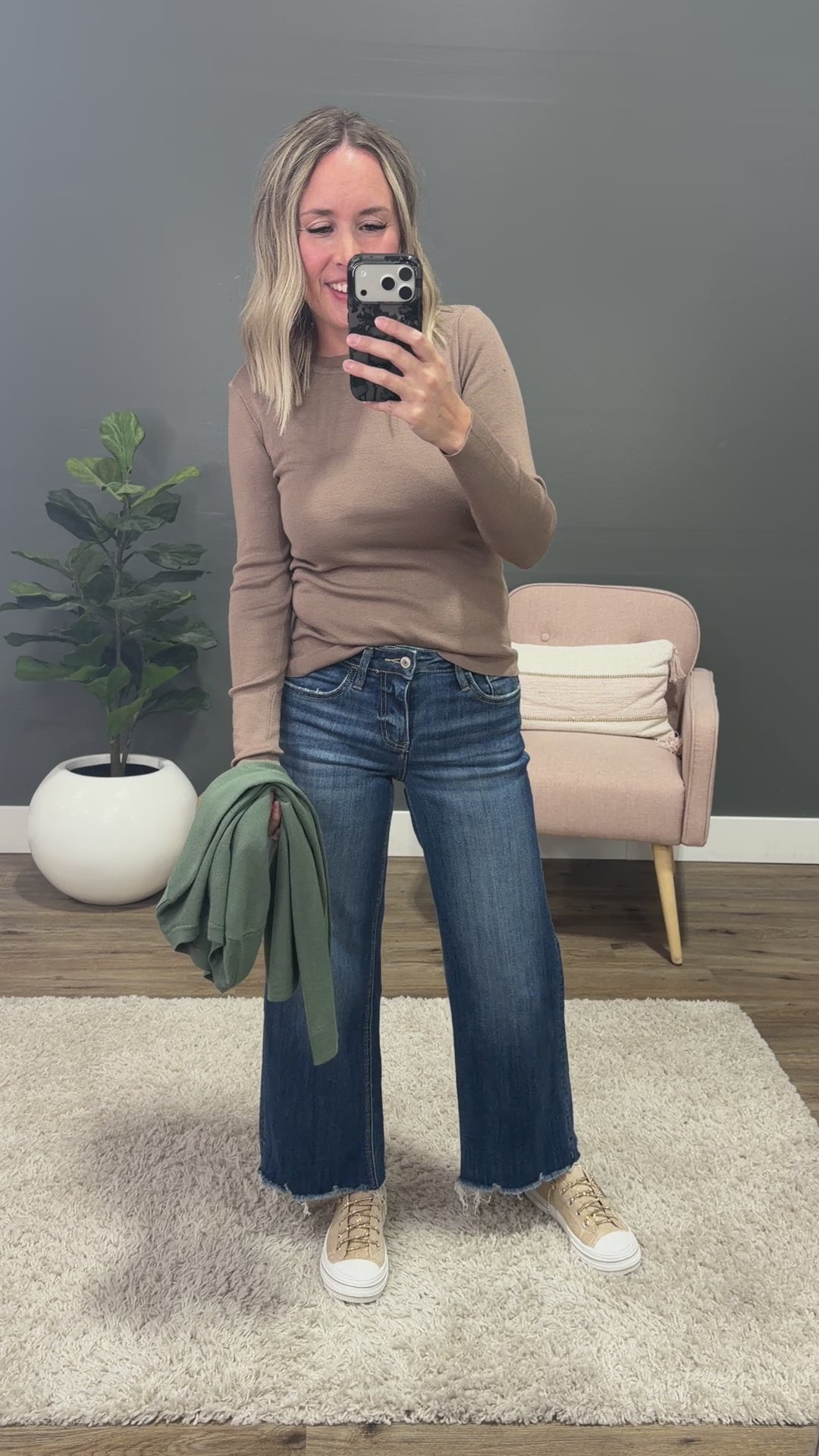 Lainey Long Sleeve Rib Knit Sweater - Spruce Be Cool
