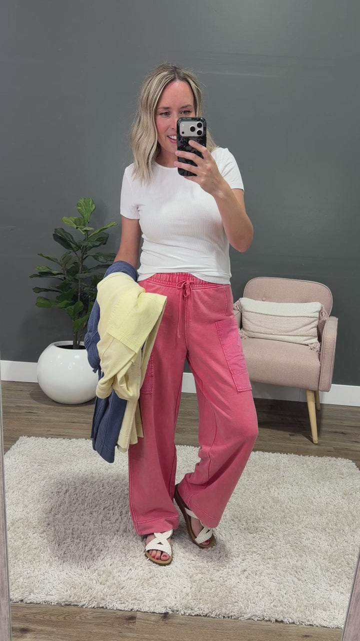 NEW! Rae Mode Terry Comfy Pants - Candy Red Rae Mode