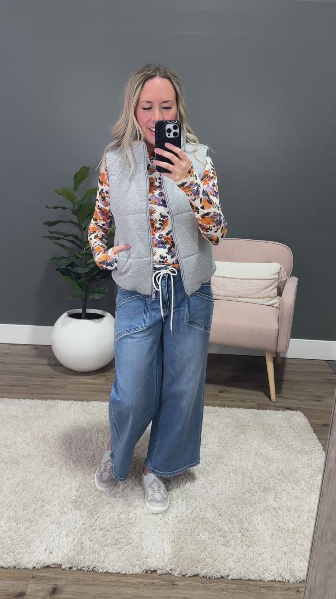 Selene Puffer Vest - Heather Gray Be Cool