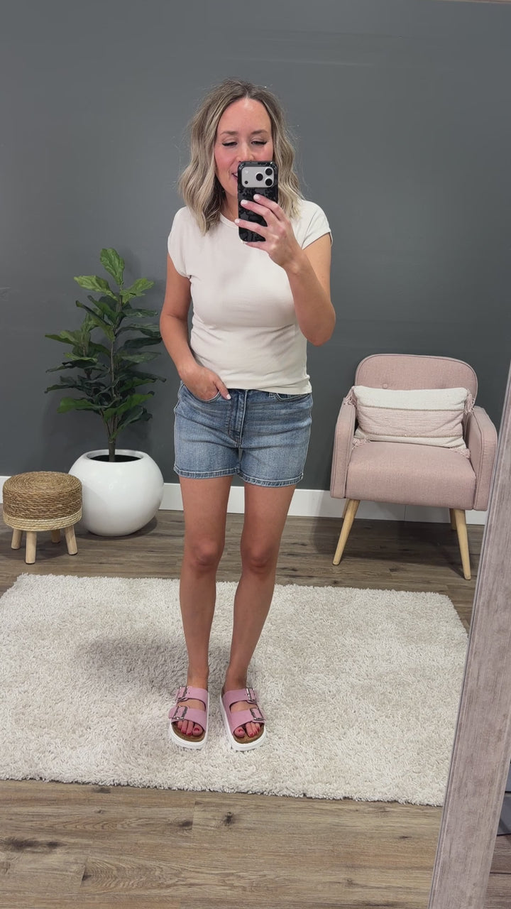 Judy Blue Don't Go Non Distressed Jean Shorts Judy Blue