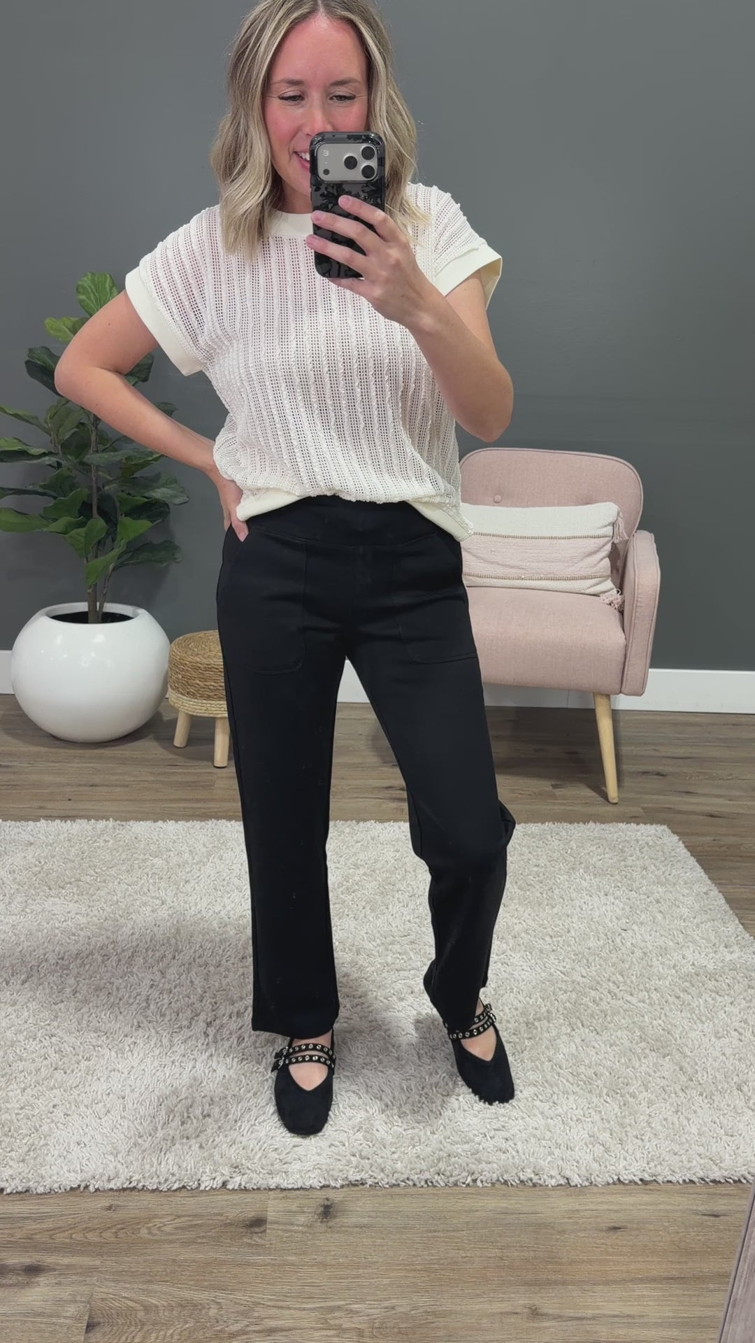 The Work Straight Pants - Black Michelle Mae