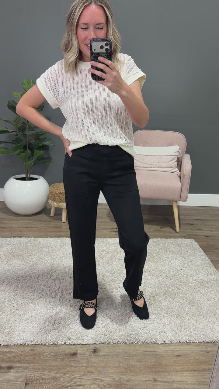 The Work Straight Pants - Black Michelle Mae