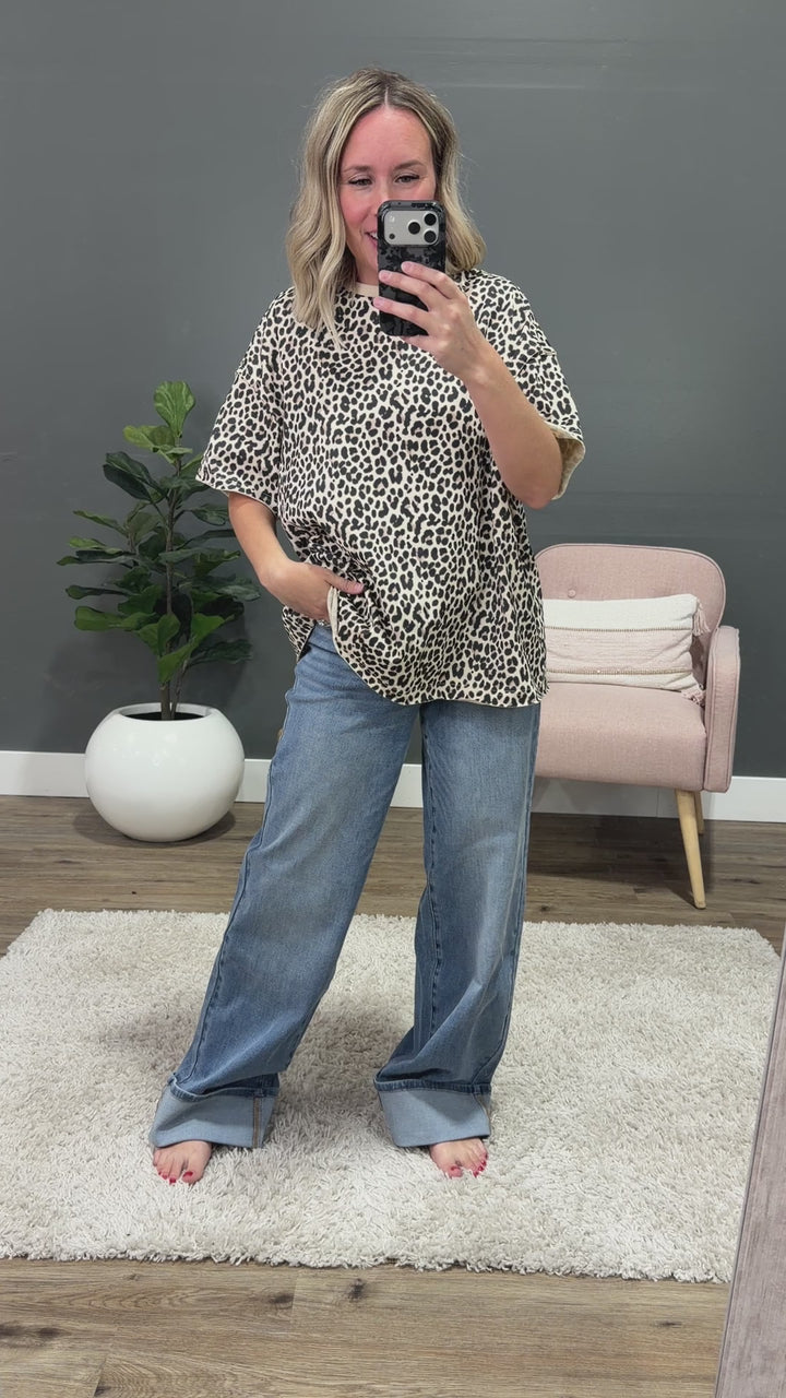 Ampersand Ave Layover Leopard Boyfriend Tee Ampersand Ave