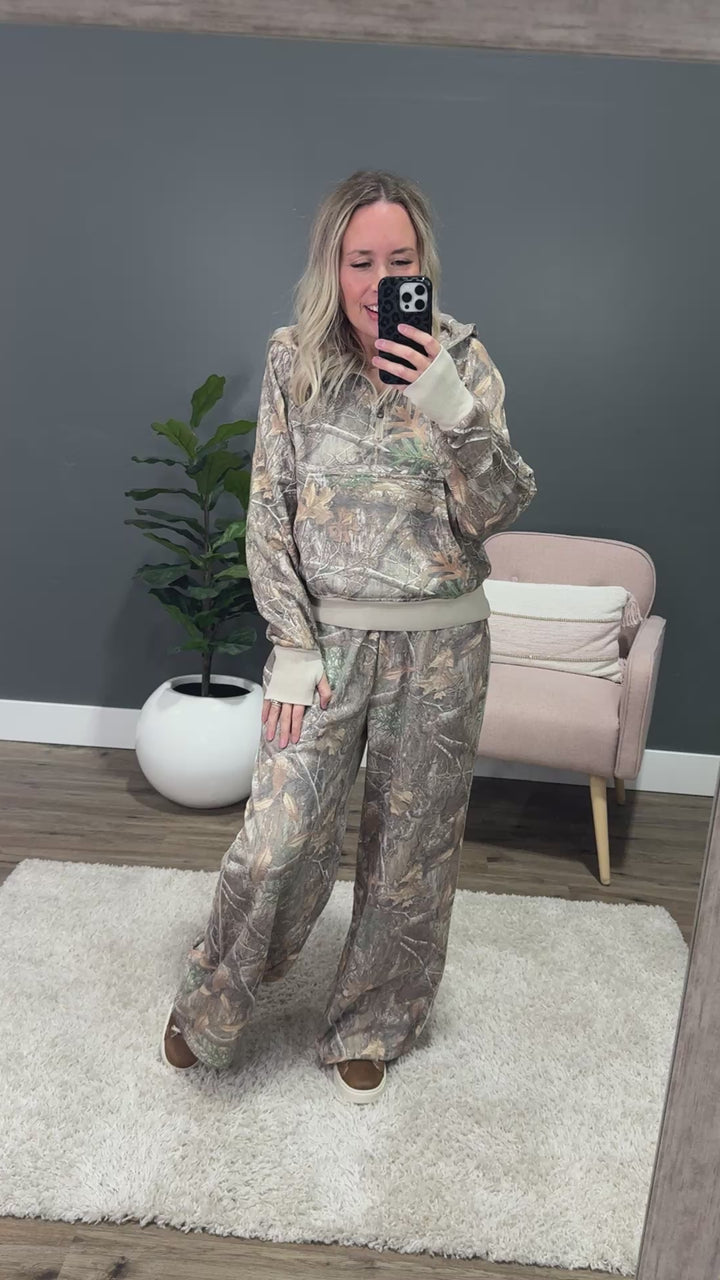 Drift Away Wide Leg Lounge Pants - Camo Blakeley