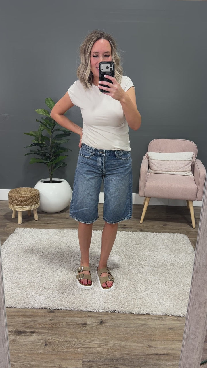 KanCan Penelope Slung Baggy Jean Shorts KanCan