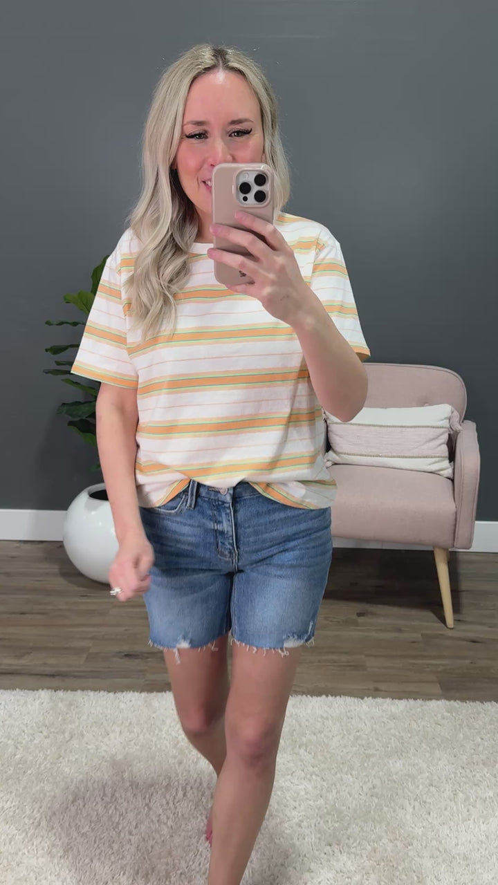 Kelsey Striped Short Sleeve Top - Citrus FINAL SALE Wishlist