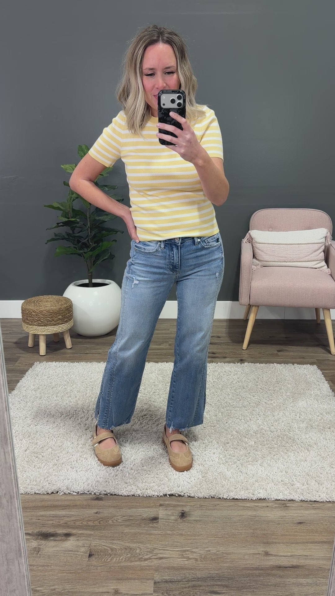 KanCan Evalina Side Slit Straight Jeans KanCan