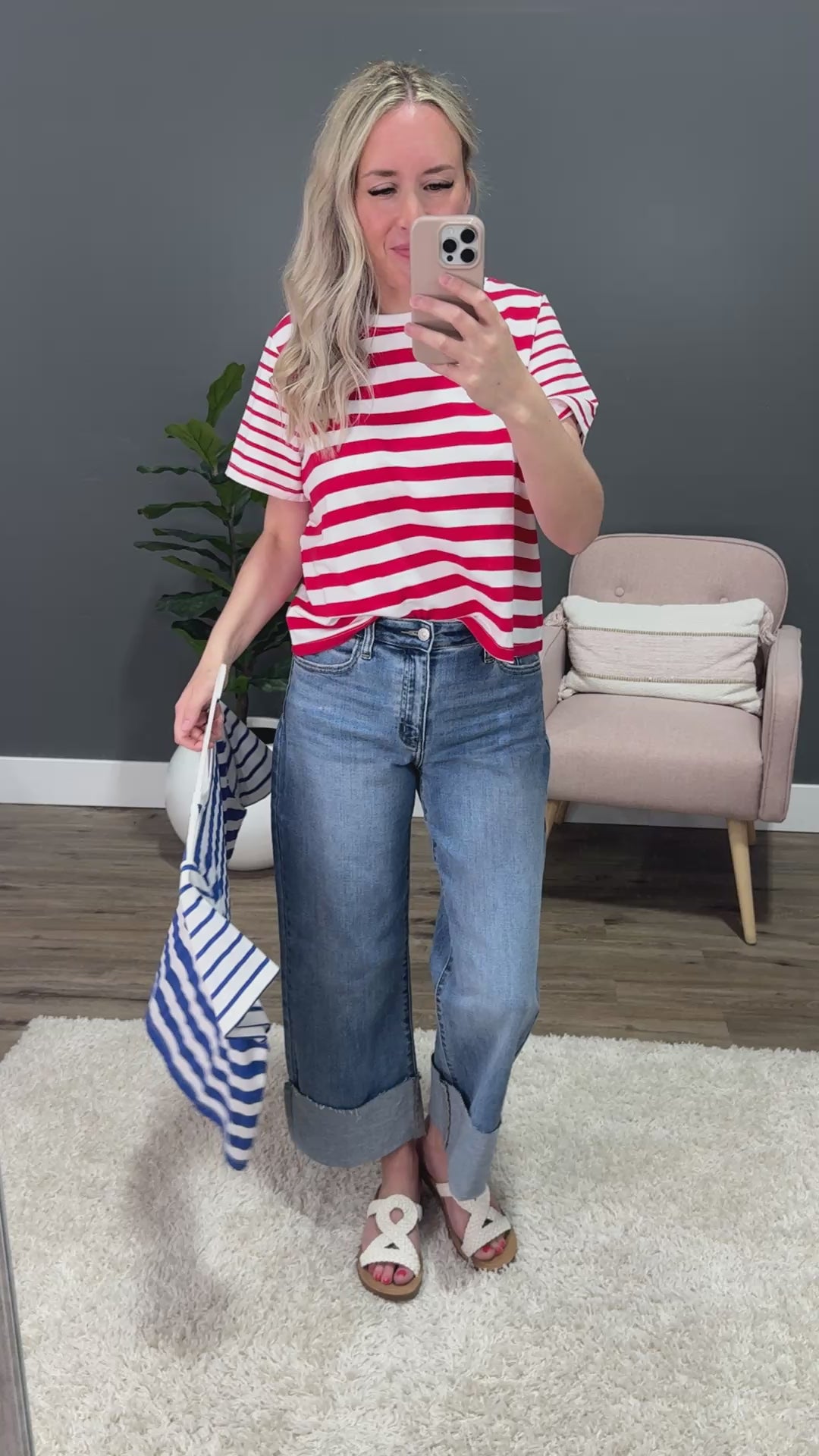 Carmen Striped Top - Royal SALE Wishlist
